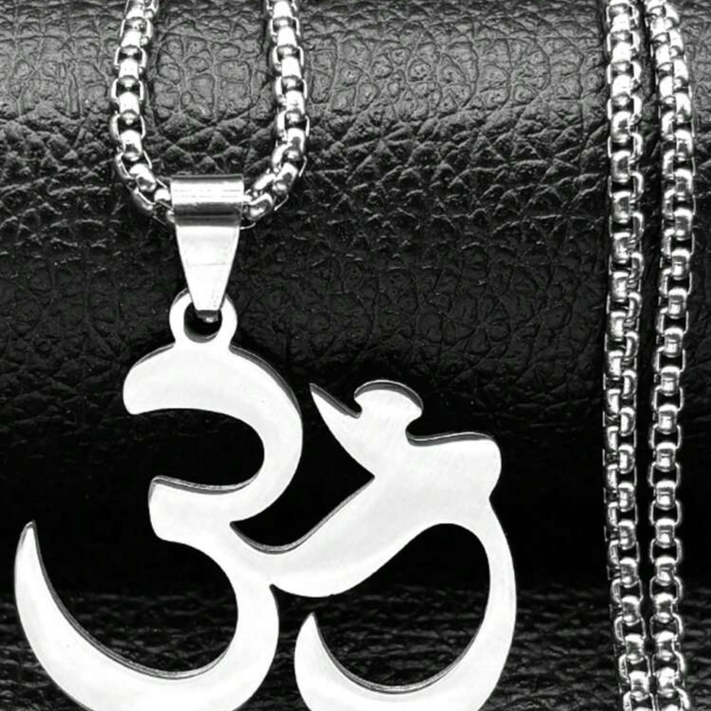 Silver Om Pendant Necklace